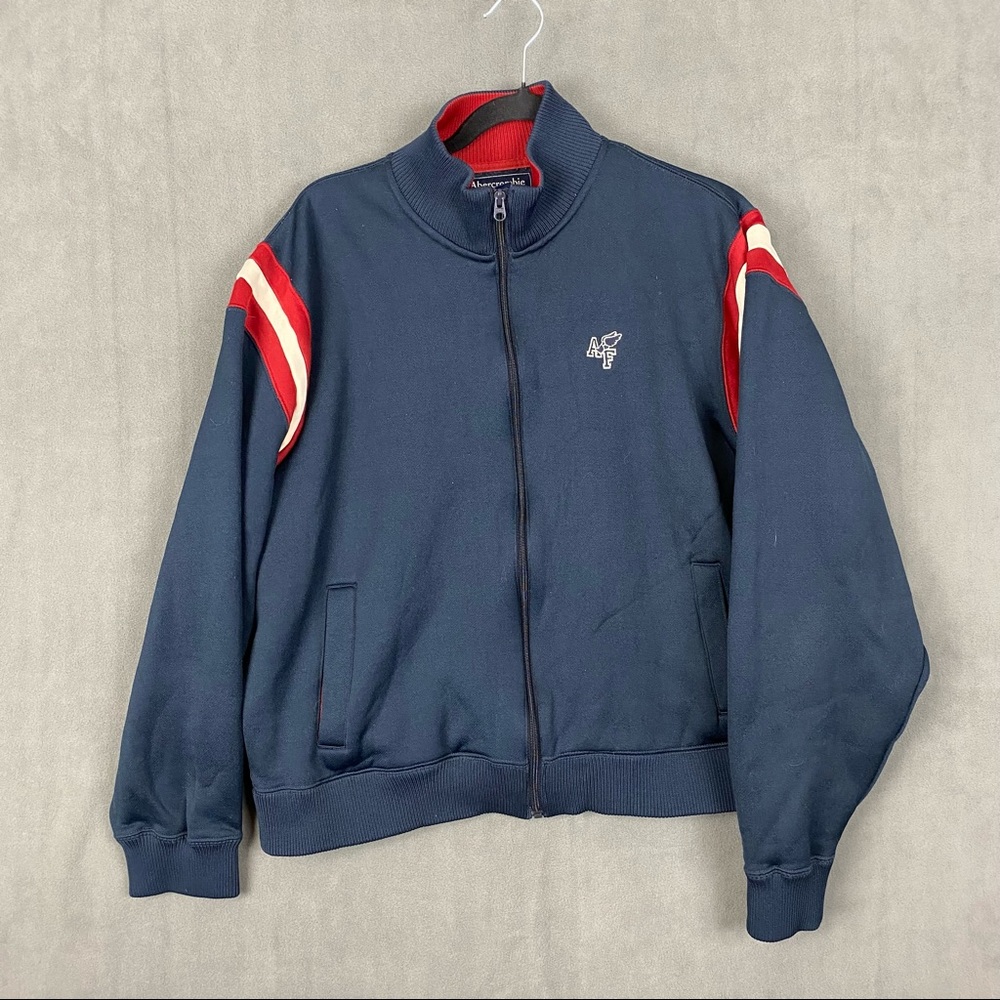 Abercrombie & Fitch Men's XL Long Sleeve Full Zip Navy Blue Sweater Jacket